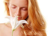 girl smell flower