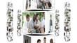 Column scrolling down showing montage of businesspeople at work