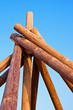 Conical structure of wooden logs