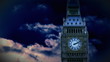 Video: Animation of Big ben at night with moving clouds onbackground Animation of Big ben at night with moving clouds onbackground