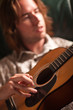 Young Musician Plays His Acoustic Guitar Young Musician Plays His Acoustic Guitar