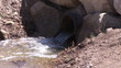 Close up of sewage pouring into the sea