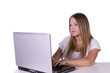 Businesswoman working on her laptop in the Office Businesswoman working on her laptop in the Office