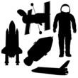 astronaut and shuttel vector