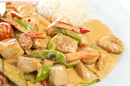 Photo: Healthy and nutritious rice with chicken curry Healthy and nutritious rice with chicken curry