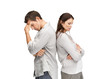Relationship problems - Young couple standing separately