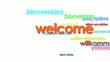 International colors welcome tag cloud white background International colors welcome tag cloud white background