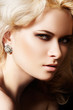 Luxury and fashion style. Female face with make-up