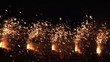 Video: Five columns of fireworks at night Five columns of fireworks at night