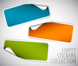 Set of blank rectangle stickers