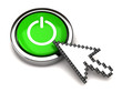 Power button and arrow cursor Power button and arrow cursor