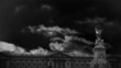 Animation of Buckingham Palace under a dark sky