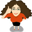 young woman showing thumb up