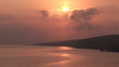 Vision from a hill of the sea and an amazing sunset