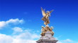 Video: Front view of an angel statues with blue sky in slow motion Front view of an angel statues with blue sky in slow motion
