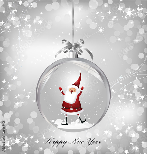 Vector: Silver of empty snowglobe with Santa Claus Silver of empty snowglobe with Santa Claus