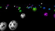 Video: 3d animation of multicoloured balls rolling in a black space 3d animation of multicoloured balls rolling in a black space