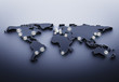 3d render global business concept