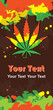 grunge composition with cannabis leaf and rastafarian colors