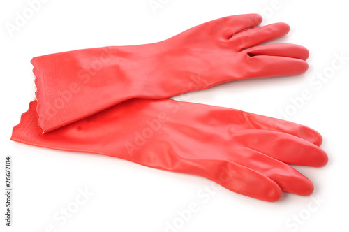 Foto: red rubber gloves red rubber gloves