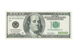 hundred dollar banknote,isolated on white