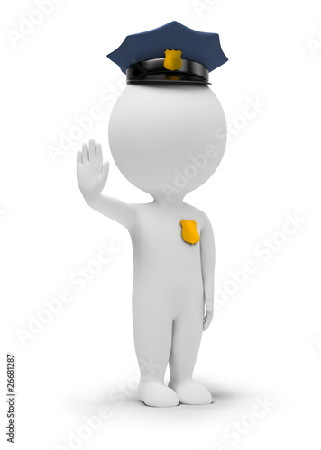 Illustration: 3d small people - policeman 3d small people - policeman