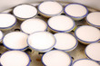 Coconut jelly in a glazed cup Coconut jelly in a glazed cup