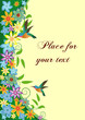 vector card with flowers and birds vector card with flowers and birds