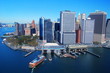 View from the water to Manhatan, New York City, USA