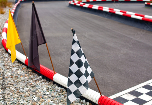 Photo: flags on carting track flags on carting track