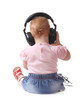 the child listens to music