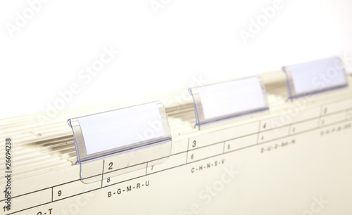 Foto: hanging files / Hängeregister / empty tabs hanging files / Hängeregister / empty tabs