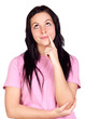 Pensive brunette girl