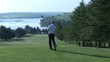 Video: Golfer on the green doing a perfect swing Golfer on the green doing a perfect swing