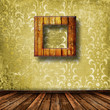 Old grunge room with wooden picture frames in Victorian style Old grunge room with wooden picture frames in Victorian style