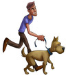 Illustration: boy walking with dog boy walking with dog