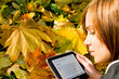 pretty young woman reading poetry of Longfellow
