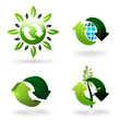 set of green recycling symbols