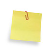adhesive note with paper clip