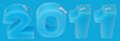 2011, deux mille onze, bougies anniversaire sur fond bleu