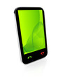 Mobile phone over white