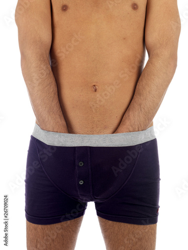 Photo: Young Man in Boxer Shorts. Model Released Young Man in Boxer Shorts. Model Released