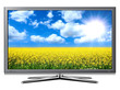 Illustration: tv lcd with flowers on screen. tv lcd with flowers on screen.