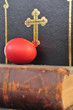 Easter eggs on a book