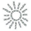 disegno sole con banconote dollari disegno sole con banconote dollari