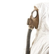Person in gas mask