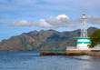 HDR view of a lighthouse with a hillside background in Dili HDR view of a lighthouse with a hillside background in Dili