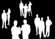 Vektor: business people standing on a black background business people standing on a black background