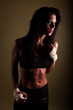exhausted brunette after workout