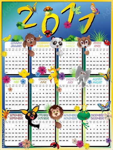 2011 Calendario Animali Cartoon-2011 Calendar Animals